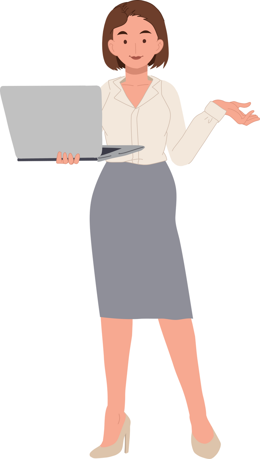 Businesswoman Holding Laptop